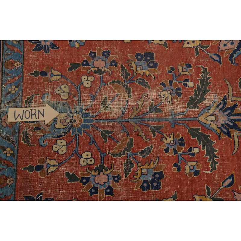 Hand Knotted Oriental 100% Wool Carpet Traditional All-Over Oranges & Rust Sarouk Area Rug - 16' 2'' X 10' 11''