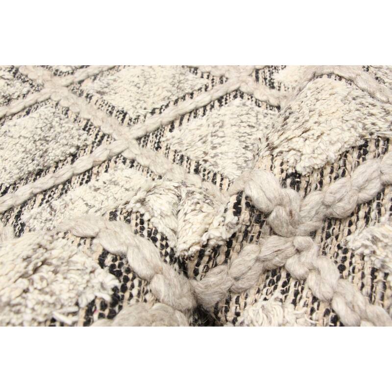 ECARPETGALLERY Braid weave Sienna Cream Wool Rug - 5'0 x 8'0