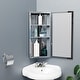 preview thumbnail 9 of 10, Corner Medicine Cabinet Infinity Stainless Steel 23.6" x 11.8" with Mirror Triple Shelf Opens Left to Right