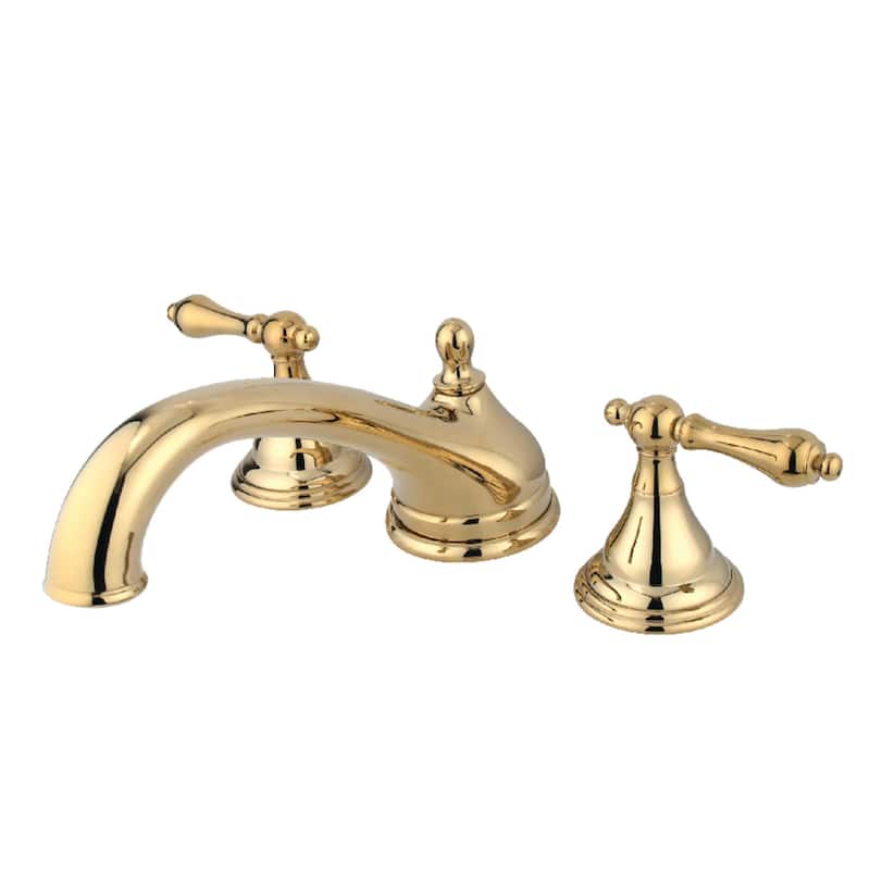 Kingston Brass Vintage Deck Mounted Roman Tub Filler with Lever - Polished Brass