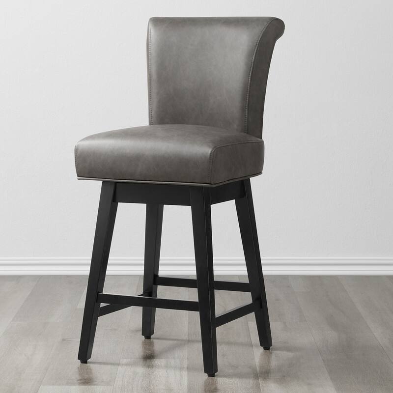 Spruce & Spring Noah Modern Upholstered Counter Height Swivel Barstool Single - Grey