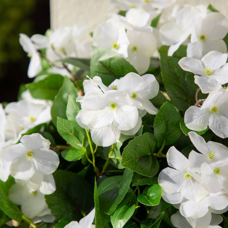 24-in UV Resistant Artificial Hydrangea Hanging Plant - Set of 2