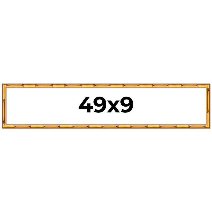 49x9 Frame Gold Bamboo Picture Frame Modern Photo Frame Includes UV Acrylic Shatter Guard Front Acid Free Foam Backing Board
