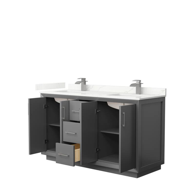 Strada 60-inch Double Vanity, Quartz Top