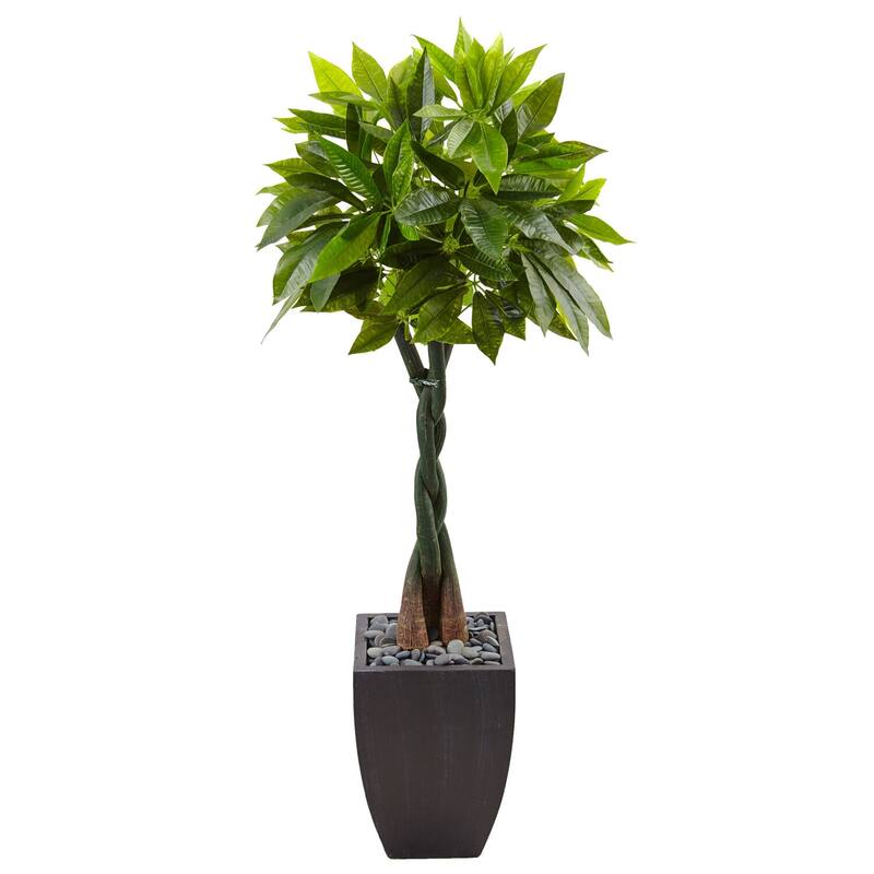 Artificial Money Tree 5ft with Planter - Indoor Faux Tree Decor - Home Office Living Room Accent - Green - 51-60 Inches