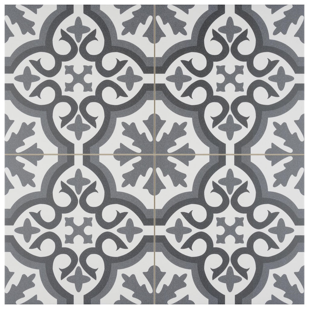 Merola Tile Berkeley Essence Grey 17-3/4" x 17-3/4" Porcelain Floor and Wall Tile