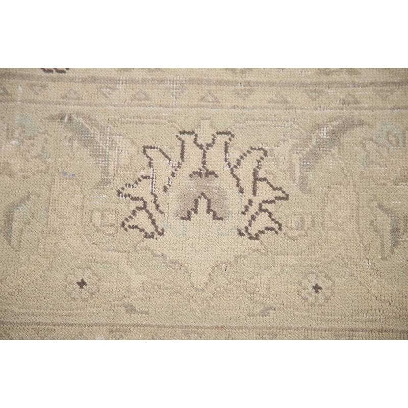 Hand Knotted Oriental 100% Wool Carpet Traditional Floral Beige & Ivories Tabriz Area Rug - 12' 8'' X 9' 9''
