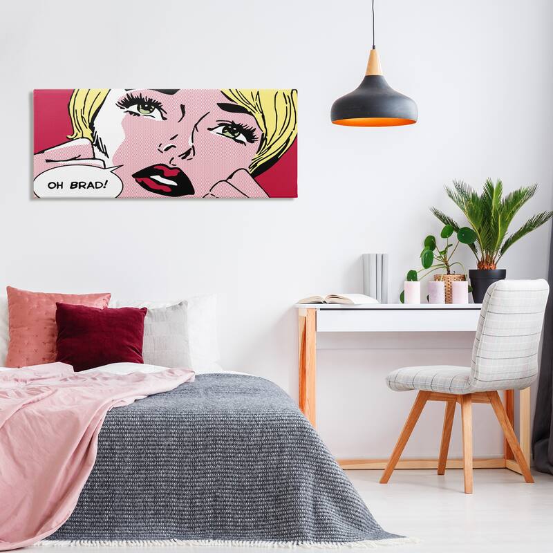 Stupell Iconic Pop Comic Woman Canvas Wall Art Design By Sheila B.