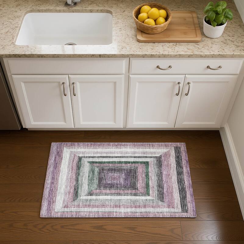 Premium Washable Super Soft Modern Dimensions Mayfield Rug - Blush - 1'8" x 2'6"