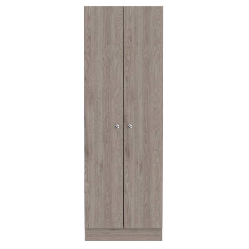 HomeRoots 71" Light Gray Wood Pantry Or Storage Closet - 23.6' X '70.8' X '11.8