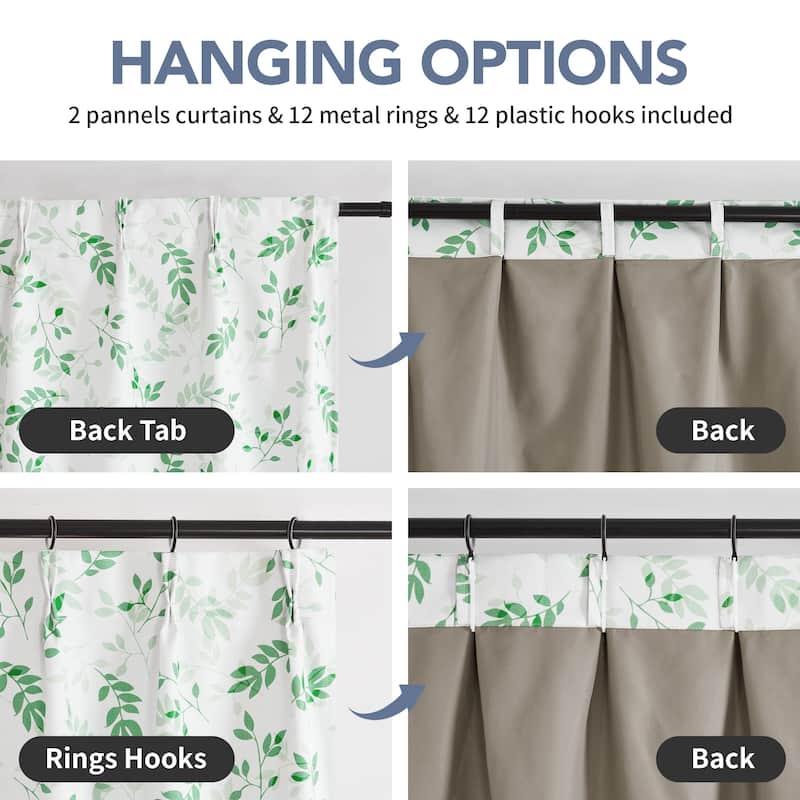 Deconovo Recycled Pinch Pleat Blackout Curtains for Bedroom 2 Panels