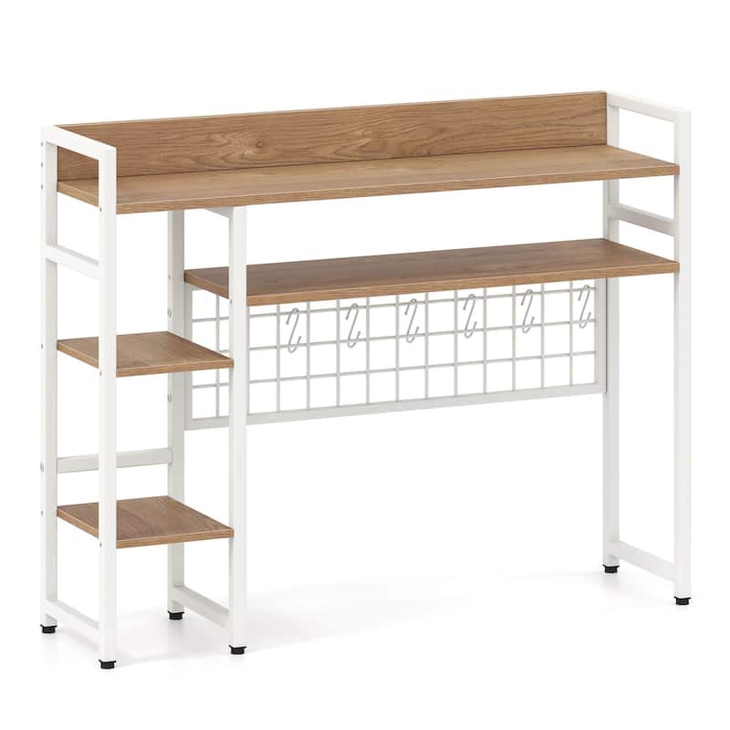 Costway Desk Shelf 4-Tier Desktop Display Rack with Metal Grid Panel & - See Details