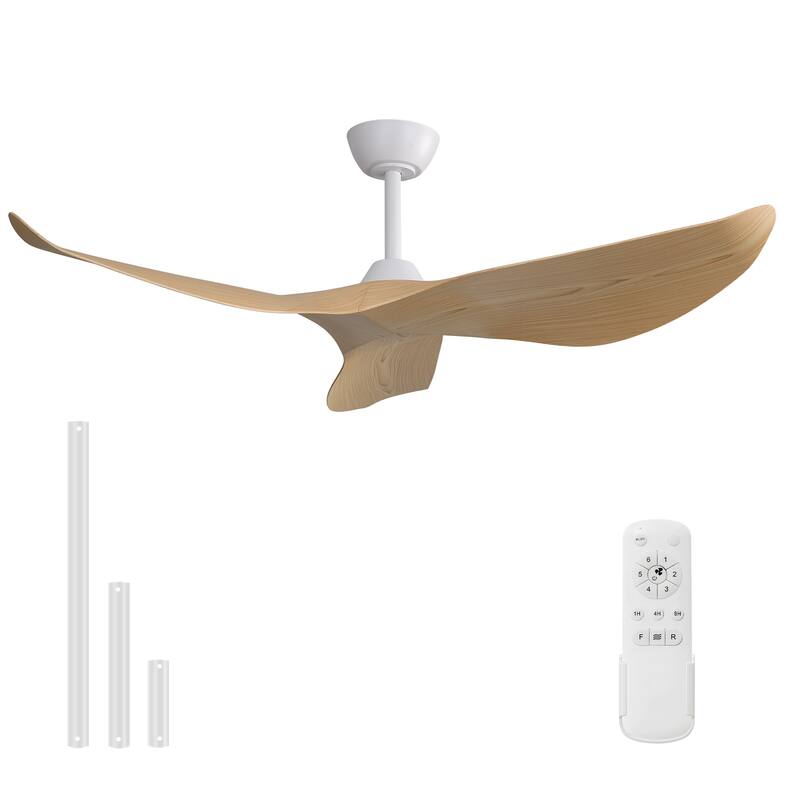 38''/52" Modern Ceiling Fan without Light, Remote Control and Reversible DC Motor Included