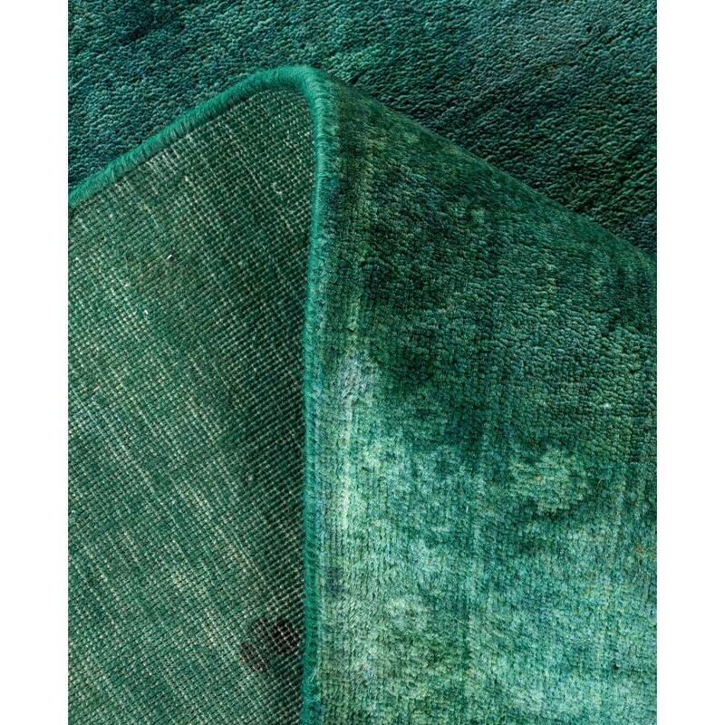 Overdyed One-of-a-Kind Hand-Knotted Area Rug - Green - 8' 1" x 9' 10"