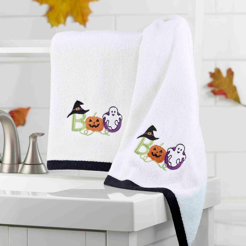Avanti Colorful Boo Halloween 2-Pack Hand Towels