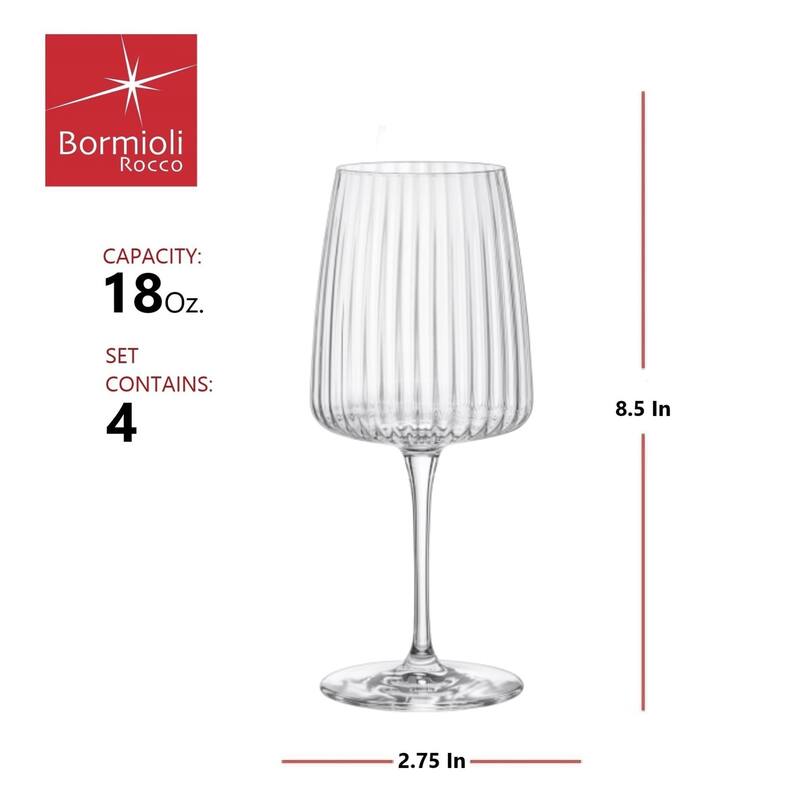 Bormioli Rocco Set of 4 Exclusiva Merlot Glasses - 18 oz
