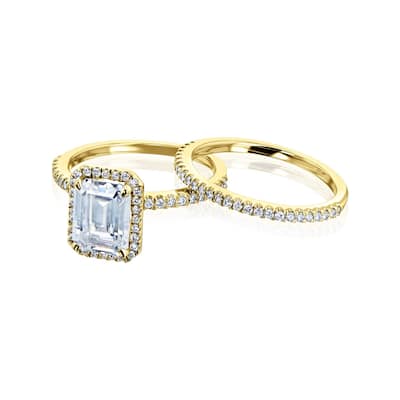 Annello by Kobelli 14k Gold Emma Forever One Moissanite Bridal Set (DEF/VS, DEF/VS)