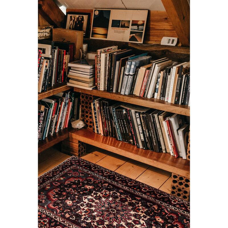 ECARPETGALLERY Hand-knotted Kayseri Vintage Dark Burgundy Wool Rug - 5'1 x 6'11