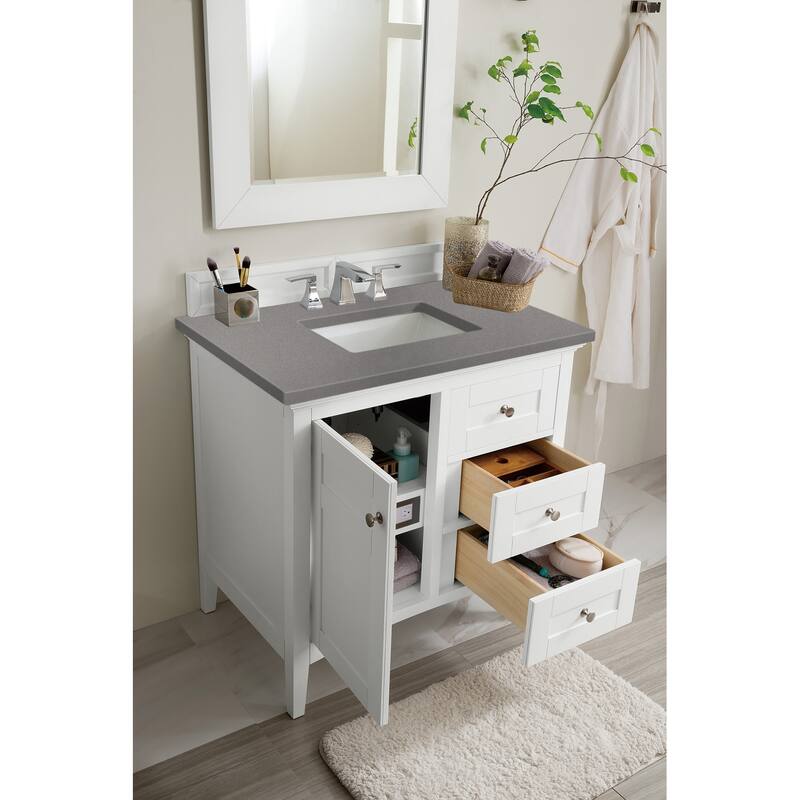 James Martin Vanities Palisades 36" Single Vanity, Bright White