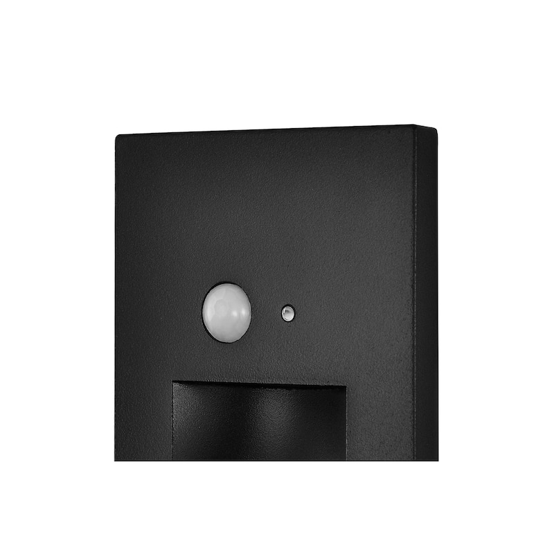 Hardwired White Motion Sensing Vertical LED Stair Light with Motion and Photocell Sensor