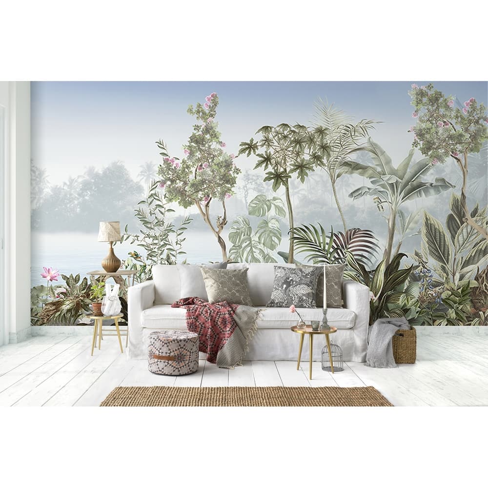 GK Wall Design Lake Landscape Retro Jungle Removable Wallpaper