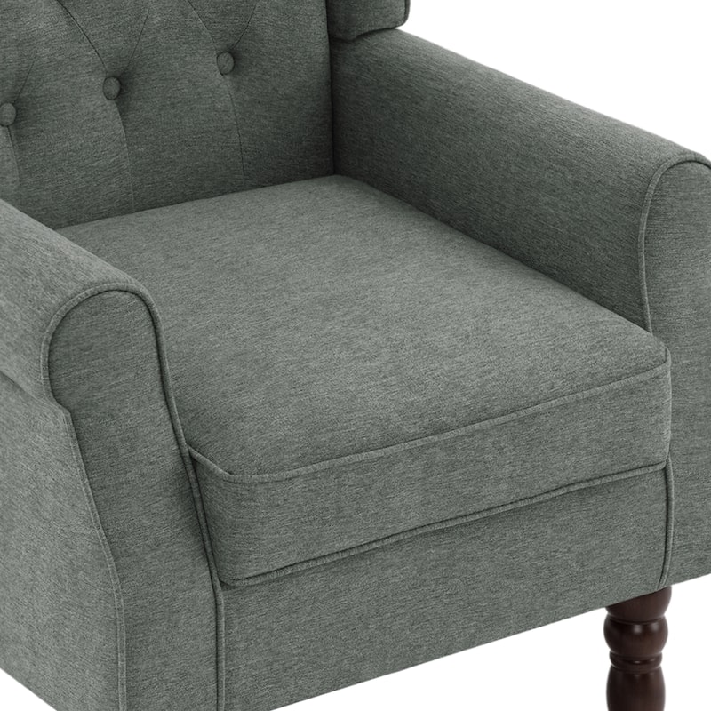 Button-Tufted Accent Club Chair Wingback Armchair Set of 2