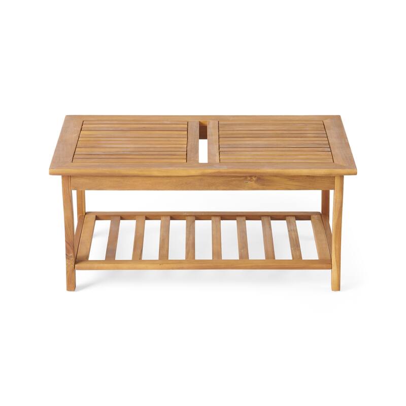 Anmytek 3 Piece Modern Acacia Wood Outdoor Patio Seating Set Weather Resistant