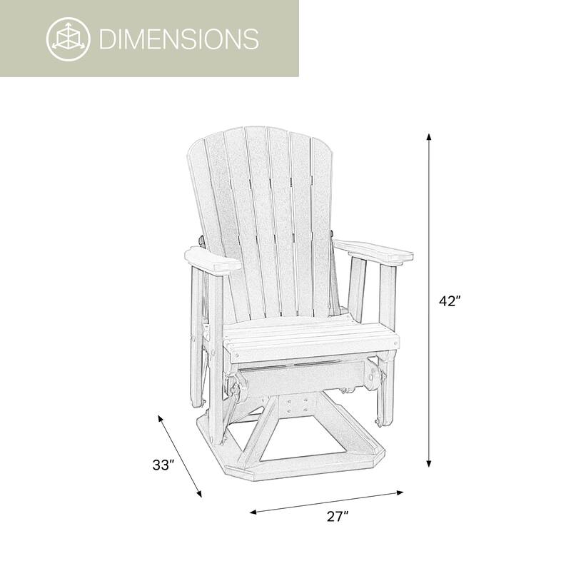 OS Home Model FanBack Swivel Glider in Cedar and Tudor Brown