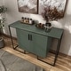 preview thumbnail 2 of 12, Furniture of America Hannah Modern Fluted Sage Green 2-Shelf Dining Buffet Cabinet
