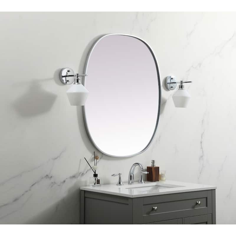 Indigo Home Metal Frame Oval Mirror 30x36 Inch