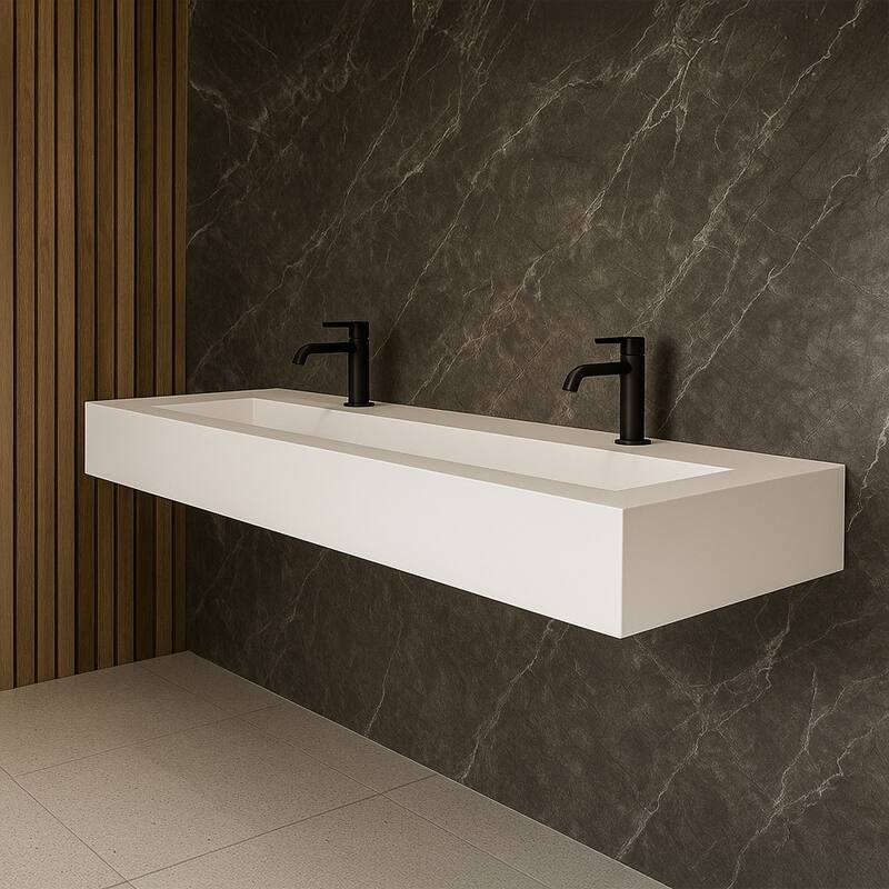 Pyramid Solid Surface 72-inch Bathroom Vanity Top - 72"