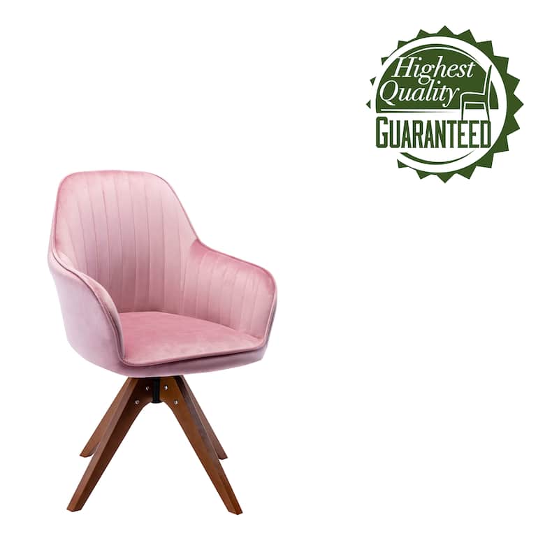 Porthos Home Oana Velvet/ Beechwood Swivel Dining Chair
