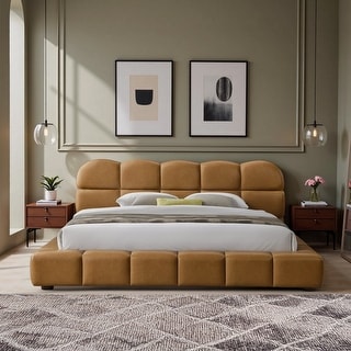Luxurious Leather Queen/King Size Platform Bed