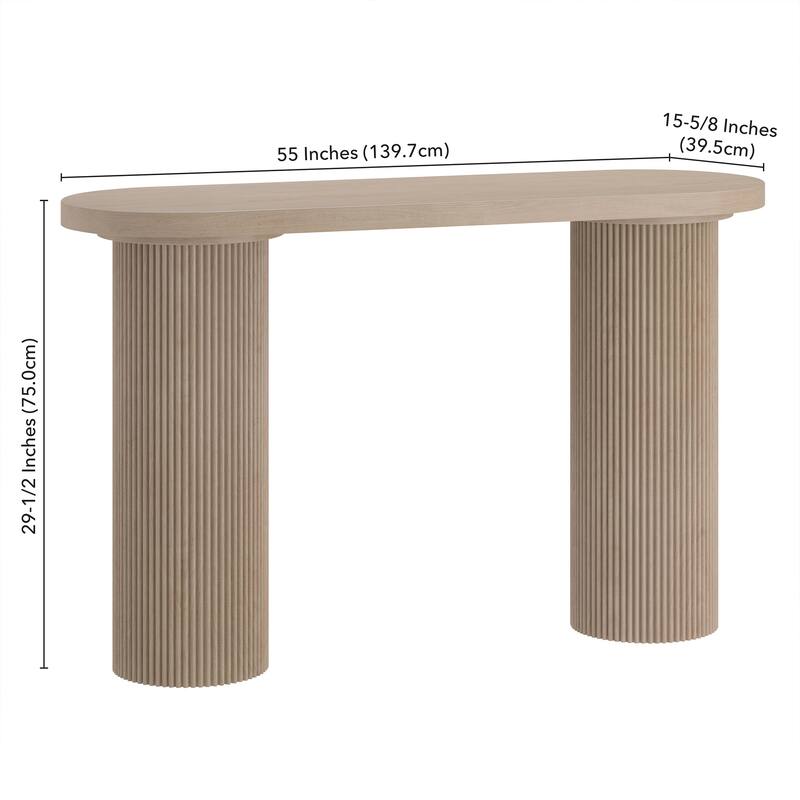 Isa 55" Wide Oval Fluted Console Table - 55" Wide