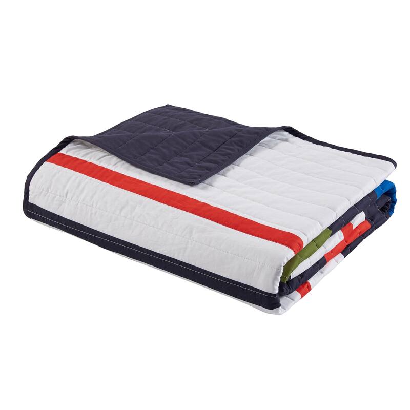 Intelligent Design Kids Emmett Multi Stripe Printed Quilt Set