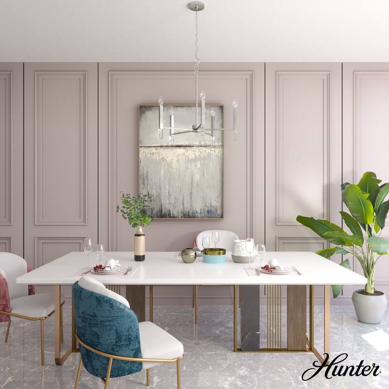 Hunter Sunjai 5-Light Chandelier - Dining Room, Foyer - Contemporary, Transitional