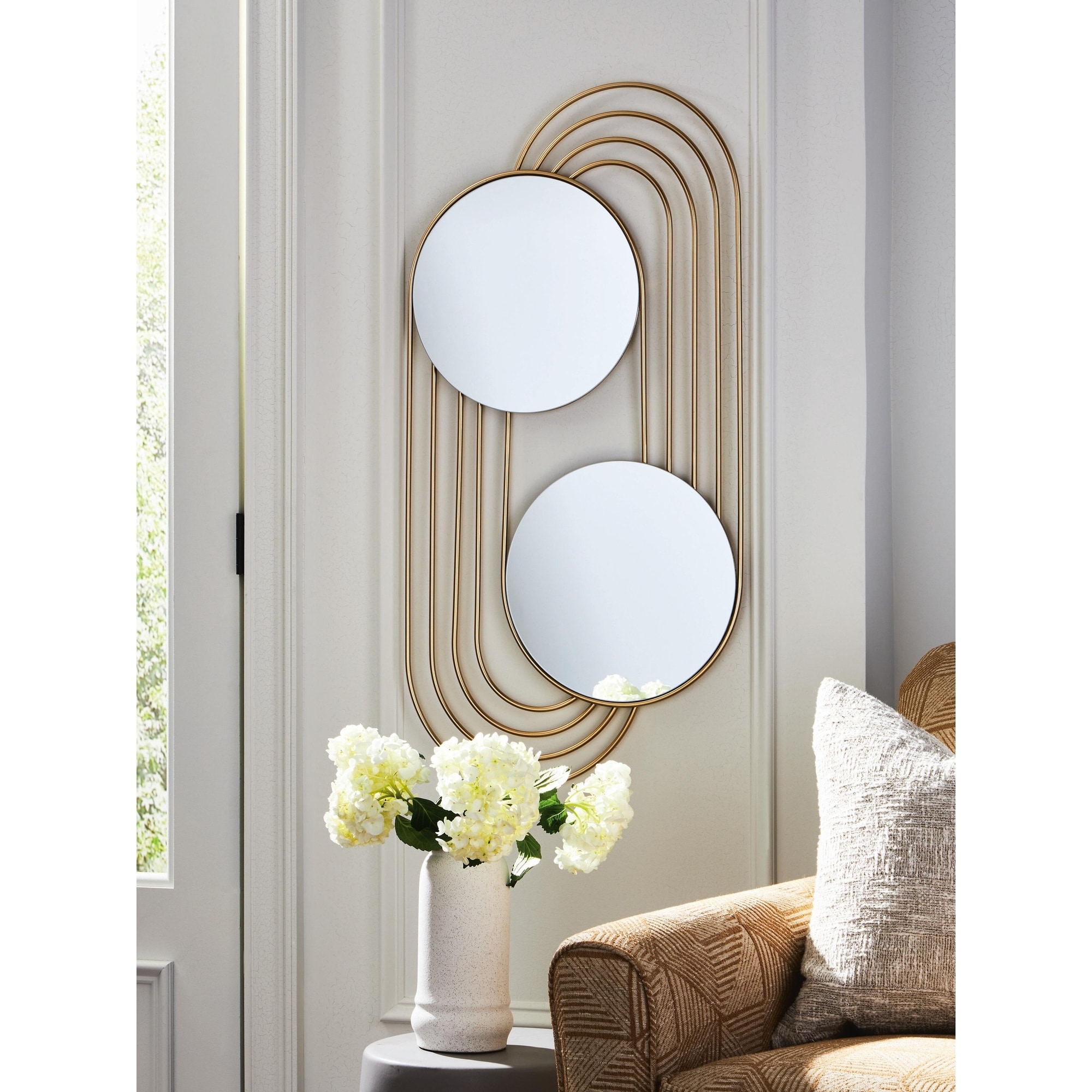 Signature Design by Ashley Warrenley Gold Accent Mirror - 20" W x 1" D x 40" H