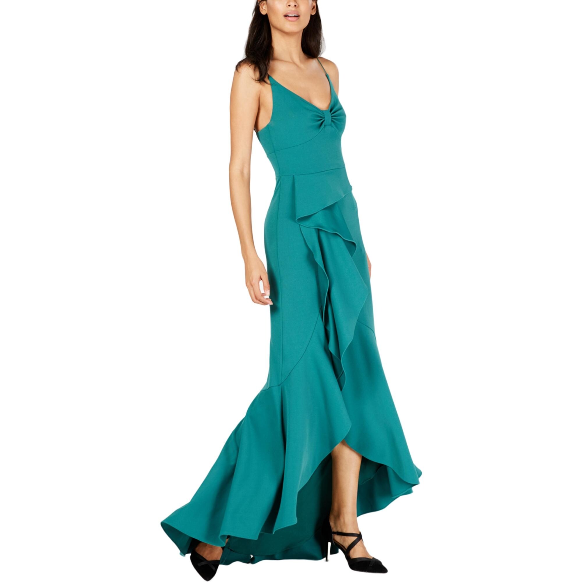 adrianna papell cascade ruffle evening dress