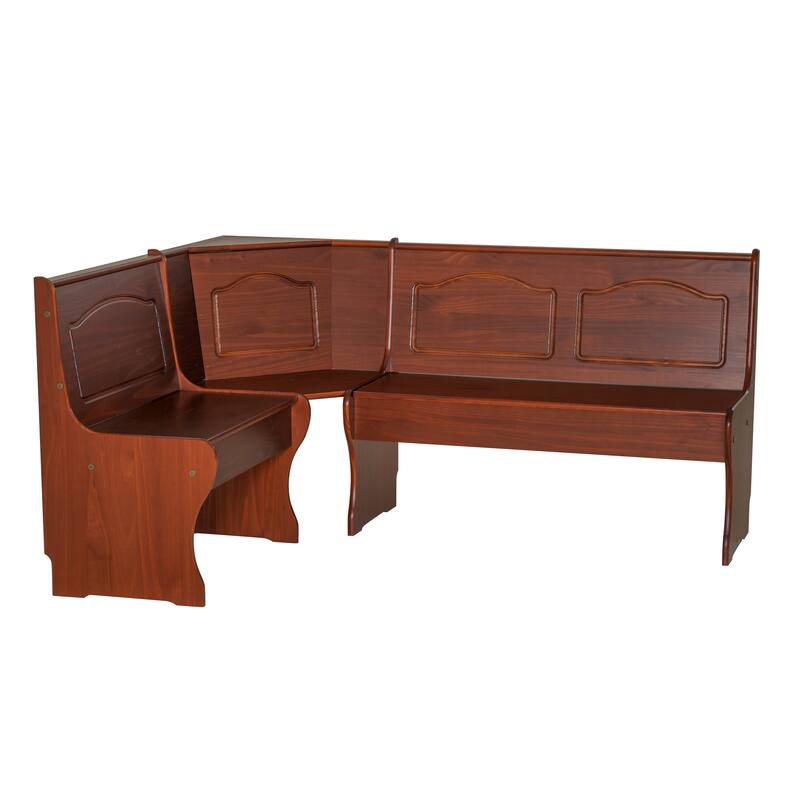 Linon Riki Corner Bench Dark Brown
