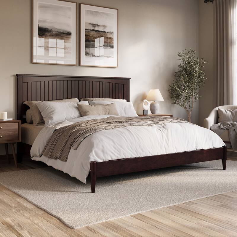 Naples Solid Wood Low Profile Platform Bed - Espresso - King