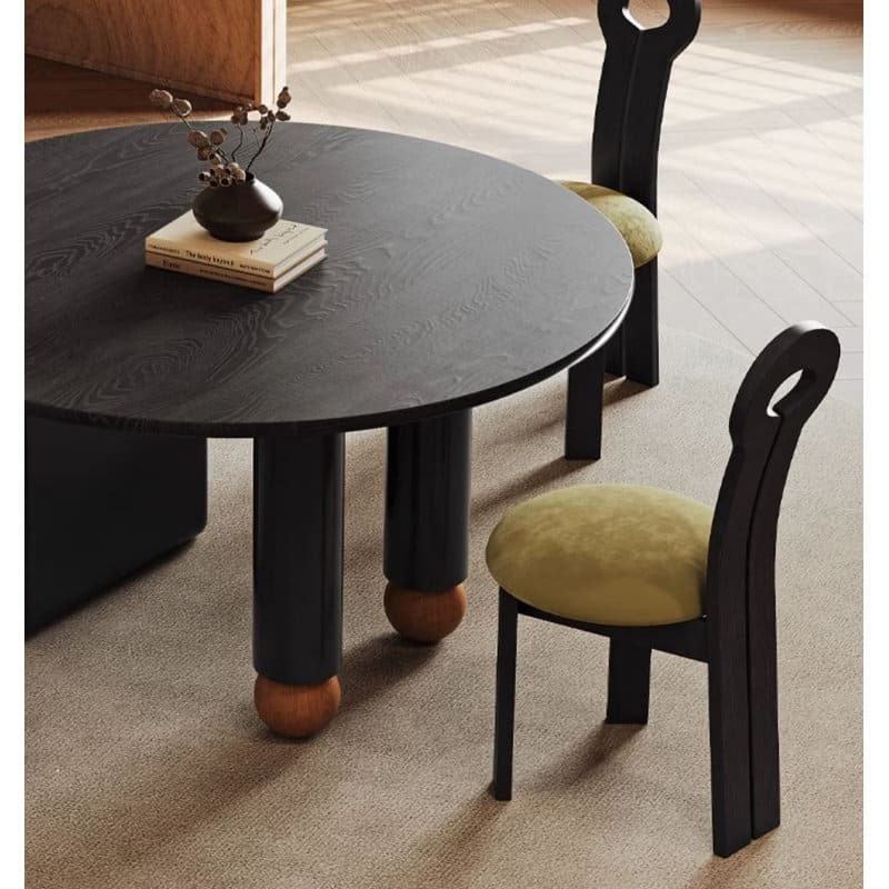 Vivan Round Solid Wood Top Dining Table