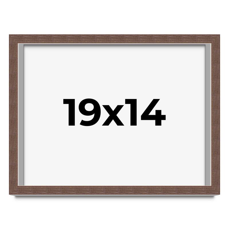 19x14 Shadow Box Frame Brown | 1.125 inches Deep Real Wood Rustic