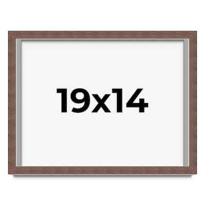 19x14 Shadow Box Frame Brown | 1.125 inches Deep Real Wood Rustic