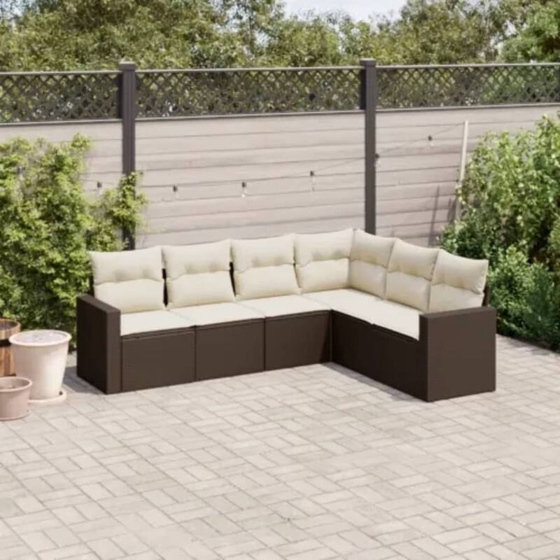 vidaXL Garden Sofa Set Brown - 24.4 x 25.8 x 27.2