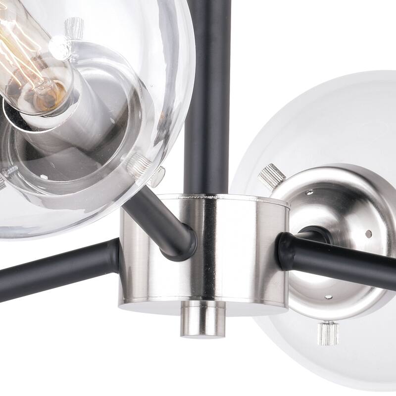 Orbit Nickel and Bronze Sputnik Semi Flush Mount Ceiling Light