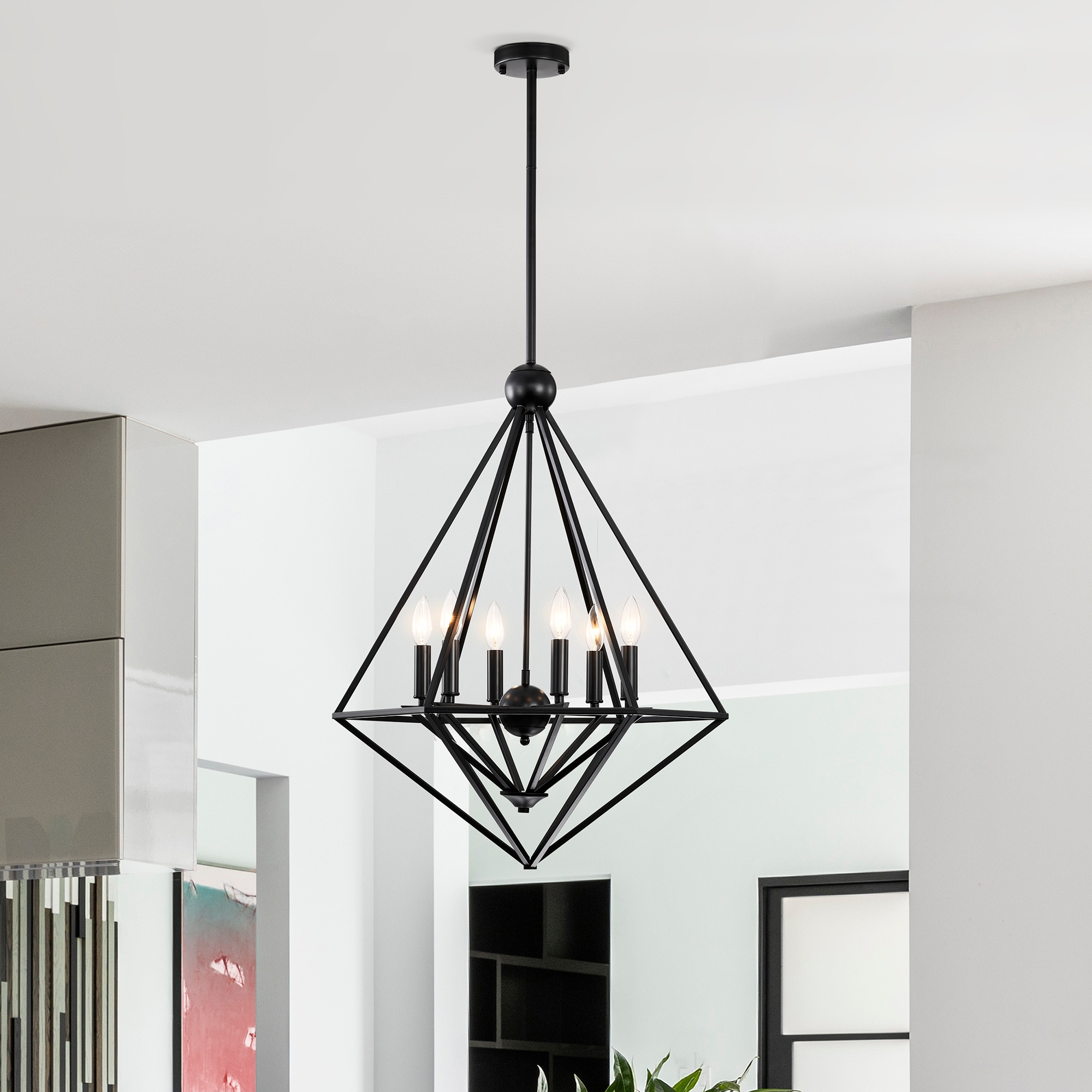 Black geometric ceiling sale light
