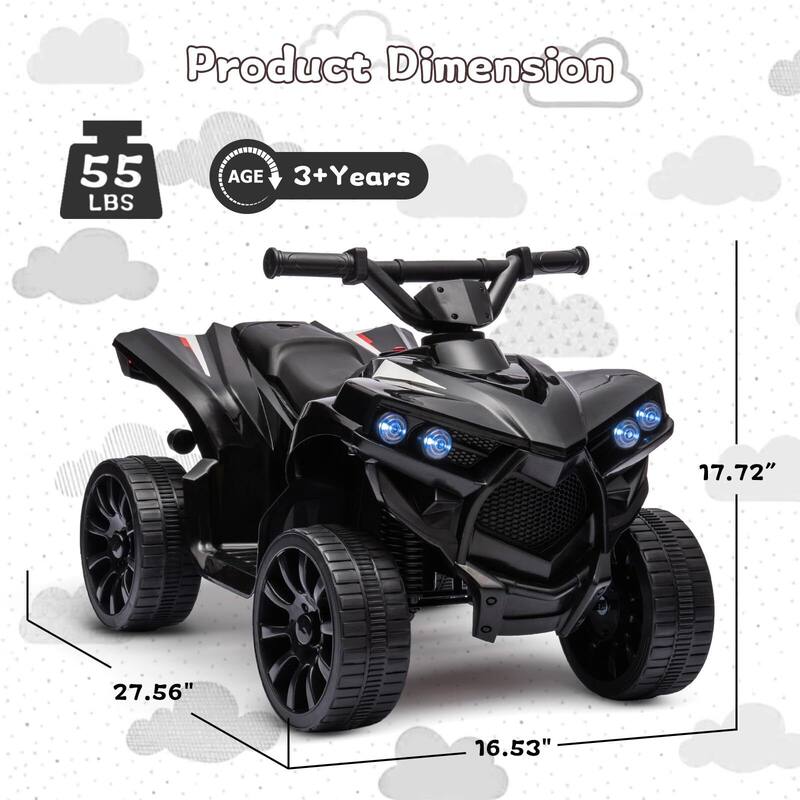 6V Kids ATV, 4 Wheeler Quad Electric Vehicles