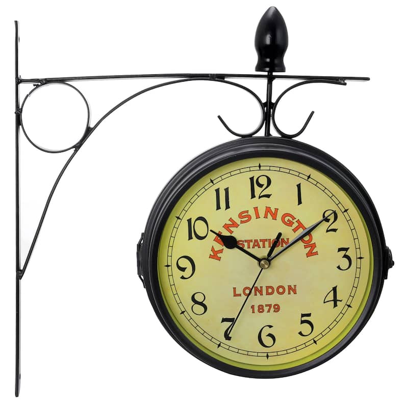 Dual Sided Mountable Clock Antique Station Clock