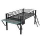 preview thumbnail 7 of 12, Twin Size Gaming Mid Loft Bed with desk & LED, Maximized Space, Black