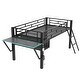 preview thumbnail 6 of 11, Functional Design Metal Loft Bed with Ladder, Guardrail, Built-in Desk, Storage Shelf and LED Light, Twin, Black